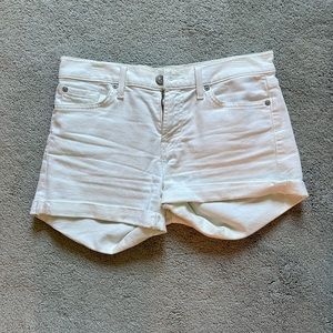 Seven for all Mankind white cuffed denim shorts